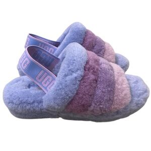 UGG Fluff Yeah Slipper Slides Purple Cornflower Multi 6